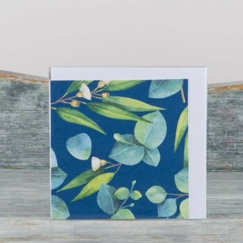 Gift Card Small Blue Leaves