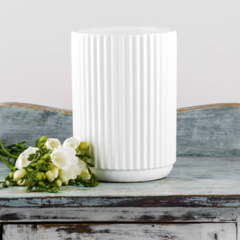 ceramic white matte cylinder vase tall
