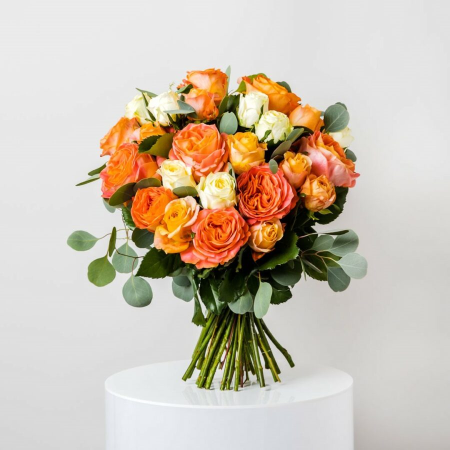 yellow and orange rose bouquet